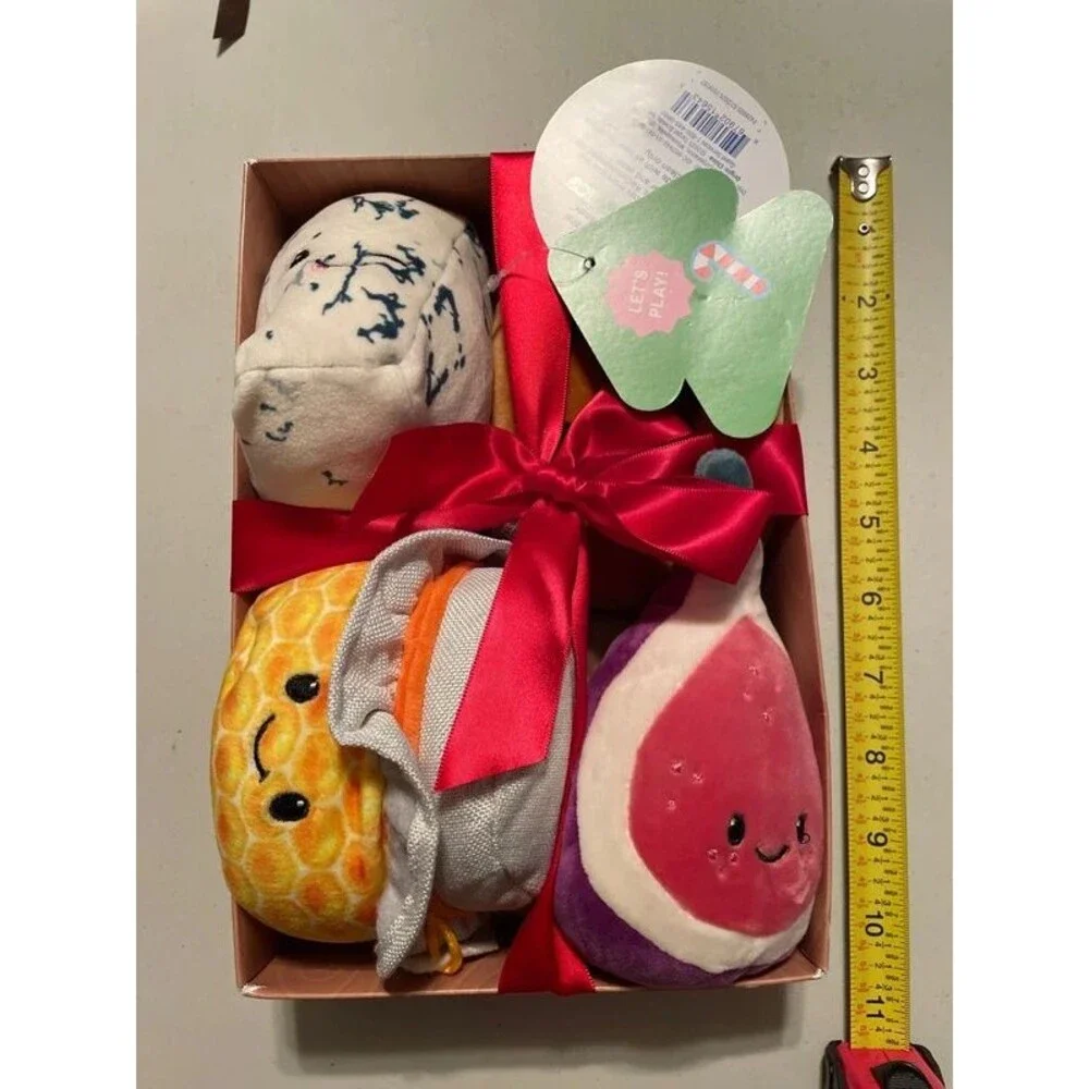 4pc Plush toys for ages 1+ food shapes